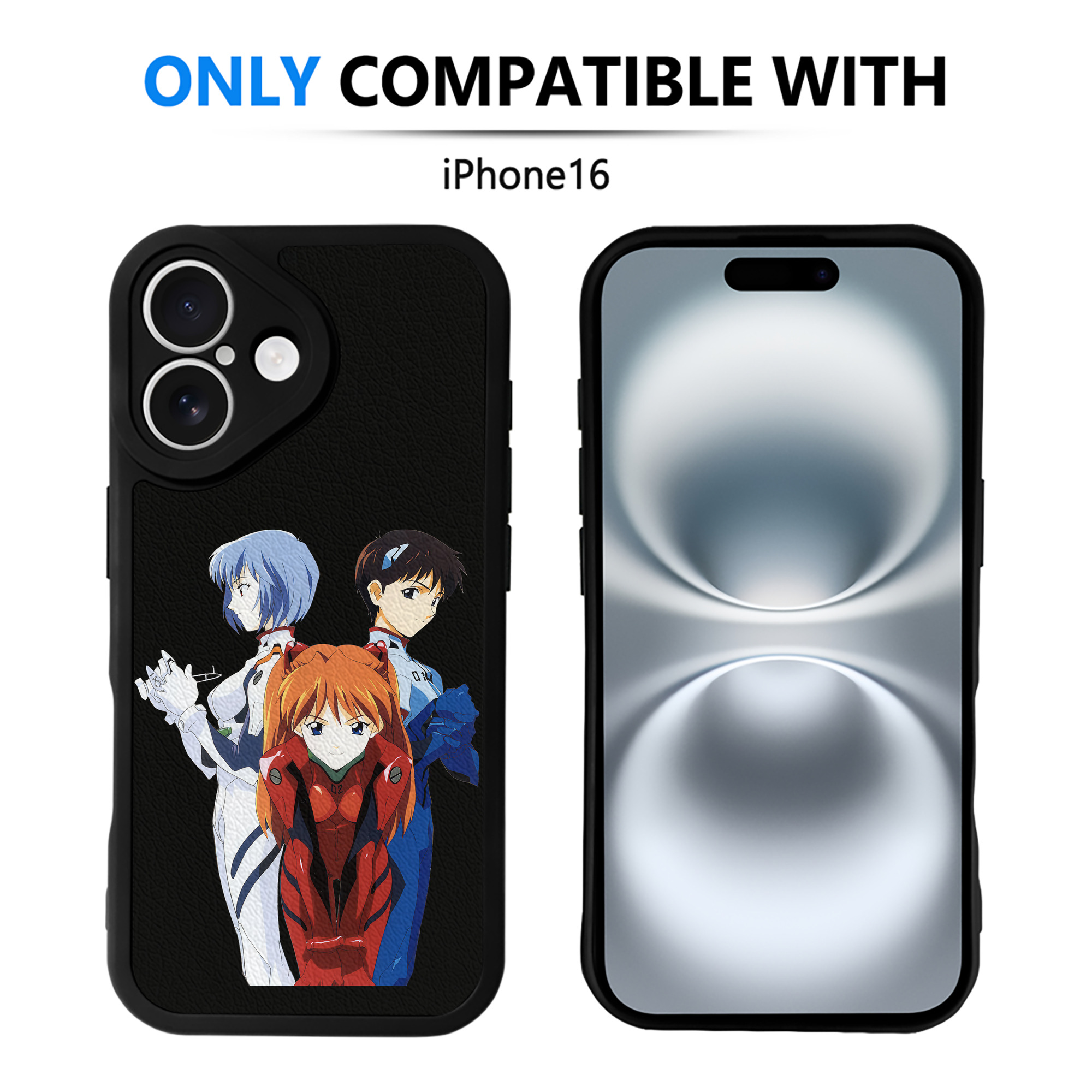 （画像用） EVA 新世紀エヴァンゲリオン 【iPhone 16シリーズ対応】シリコンスマホケース（レザー調） 材質：シリコン